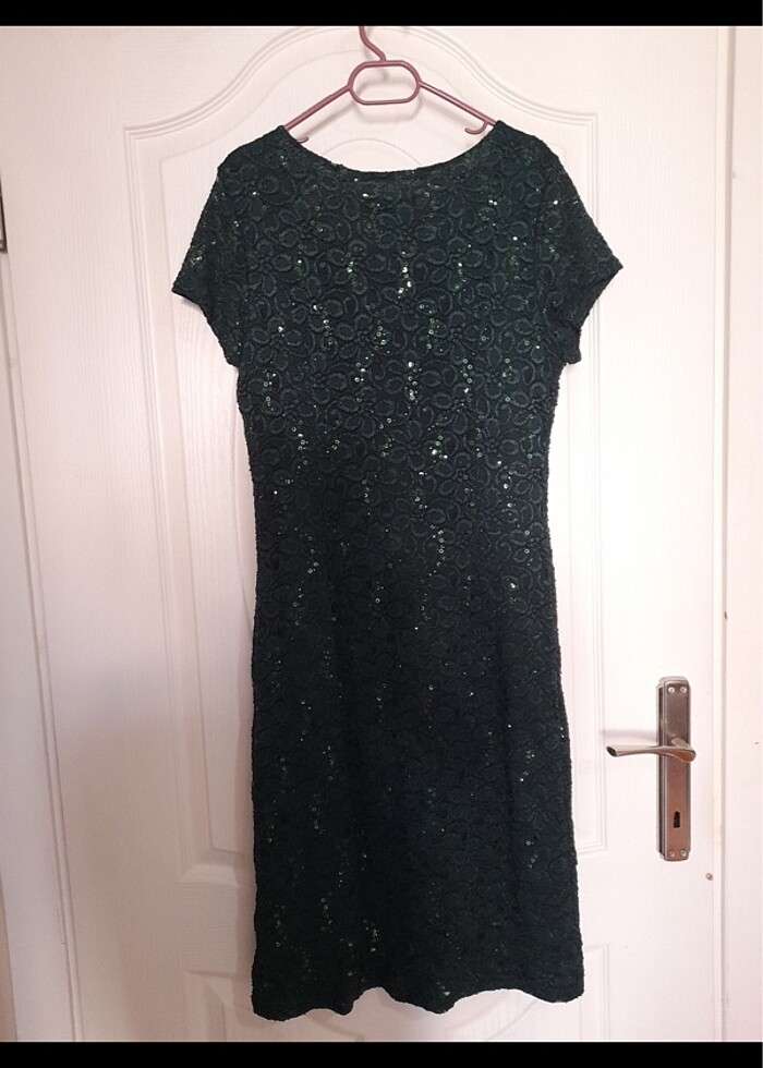 yeşil pullu abiye - Görsel 2