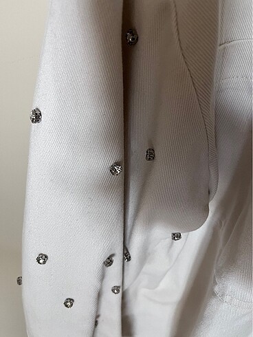 Zara Zara ekru taşlı jean ceket