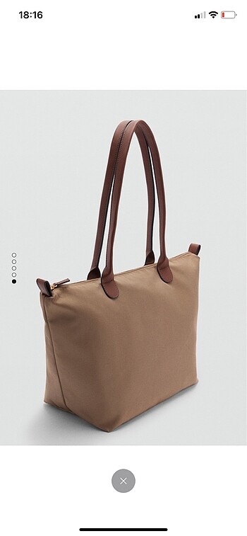 mango shopper çanta longchamp tarzı kahverengi taba