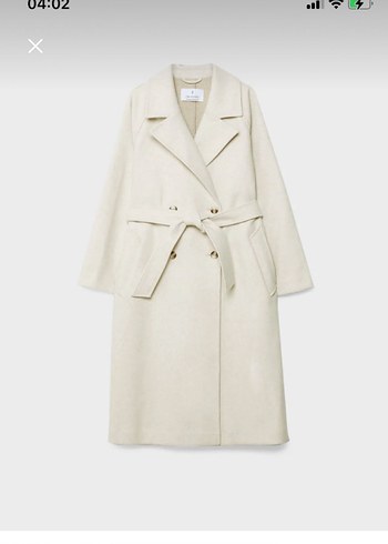 Stradivarius kaşe kaban trençkot bej krem