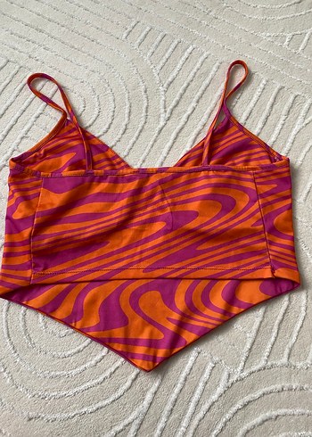 Renkli V Yaka İp Askılı Büstiyer - Görsel 2