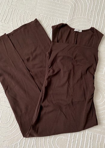 Kahverengi elbise - Görsel 2