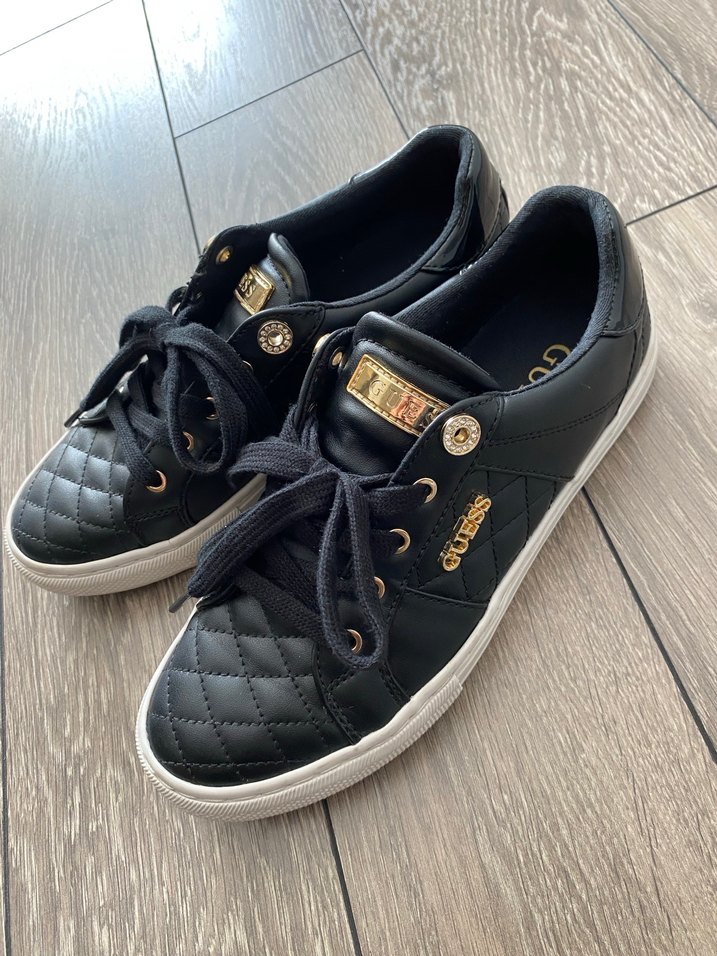 Siyah Yılan Desenli Kadın Sneaker - Görsel 4