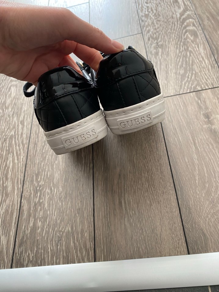 Siyah Yılan Desenli Kadın Sneaker - Görsel 5