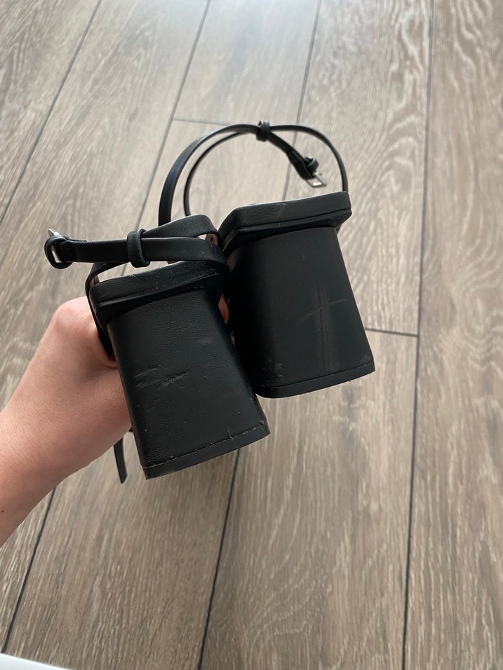 Siyah Minimalist Topuklu Kadın Sandalet - Görsel 3