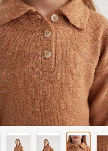 defacto kız cocuk 13-14 yas polo yaka  uzun kollu triko elbise - Görsel 5