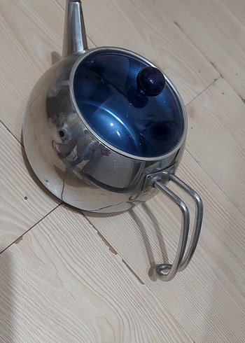 Parlak Mavi Kapaklı Çelik Çaydanlık 1,75 lt tek çaydanlık - Görsel 2