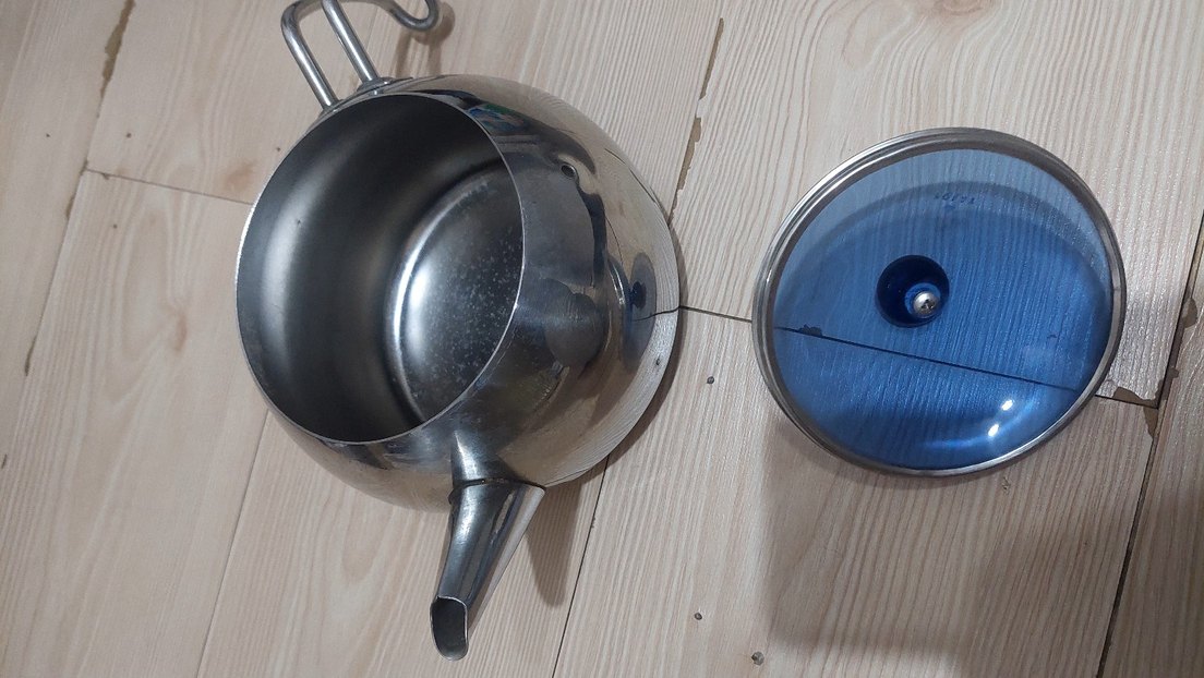 Parlak Mavi Kapaklı Çelik Çaydanlık 1,75 lt tek çaydanlık - Görsel 4