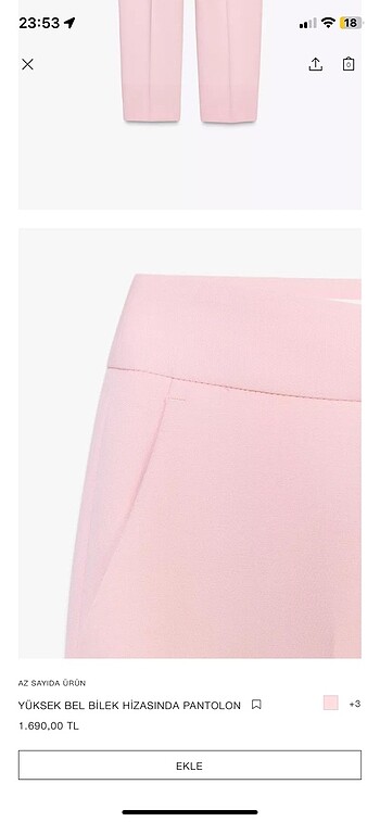 xs Beden zara pembe pantolon