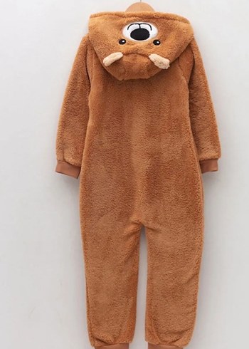 Kahverengi Peluş Çocuk Tulumu - Görsel 2