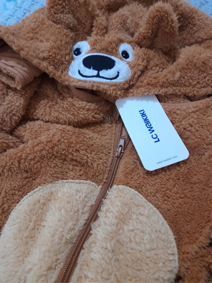 Kahverengi Peluş Çocuk Tulumu - Görsel 3