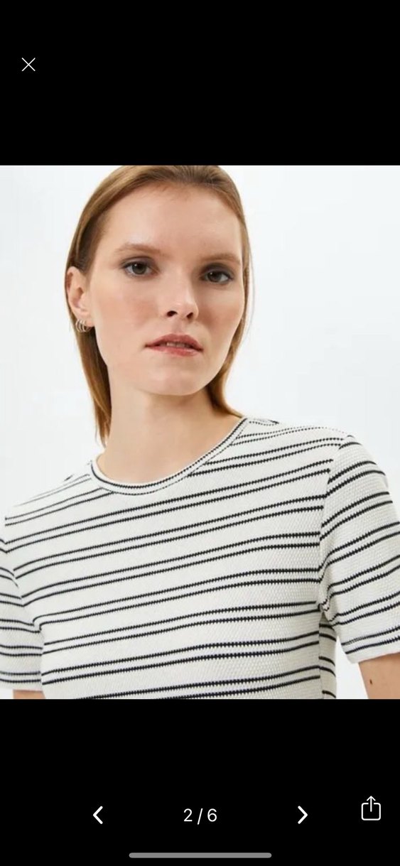 Kadın Çizgili tişört - Görsel 2