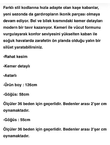 42 Beden Merve dağlı kaban