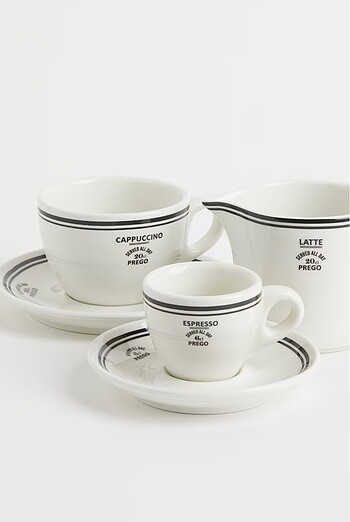 Beden beyaz Renk Hm Home Cappuccino Fincan ve Altlığı