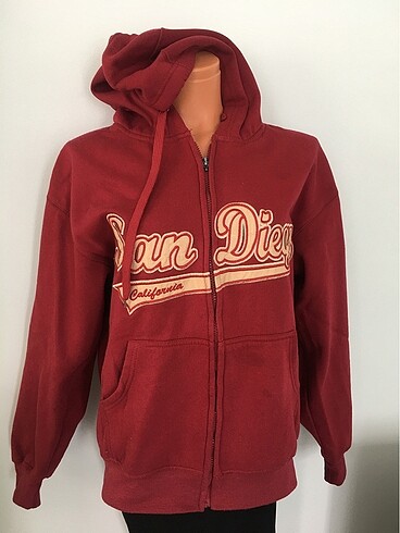 Bordo renkli Sweatshirt kapşonlu