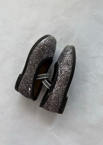 Merli & rose Kız Çocuk Gri Simli Babet Ayakkabı - Görsel 4