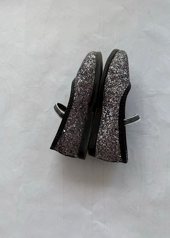 Merli & rose Kız Çocuk Gri Simli Babet Ayakkabı - Görsel 3