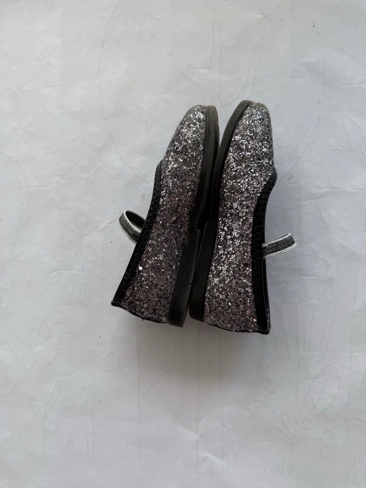 Merli & rose Kız Çocuk Gri Simli Babet Ayakkabı - Görsel 3