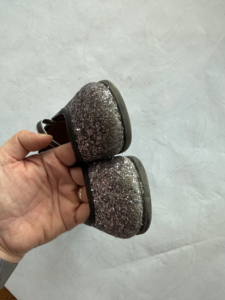 Merli & rose Kız Çocuk Gri Simli Babet Ayakkabı - Görsel 5