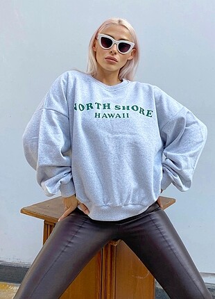 m Beden North baskılı içi pamuklu sweatshirt