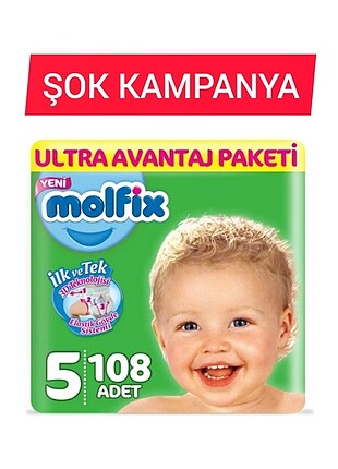 Molfix Bebek Bezi 5 Beden 108 adet + 48 Adet