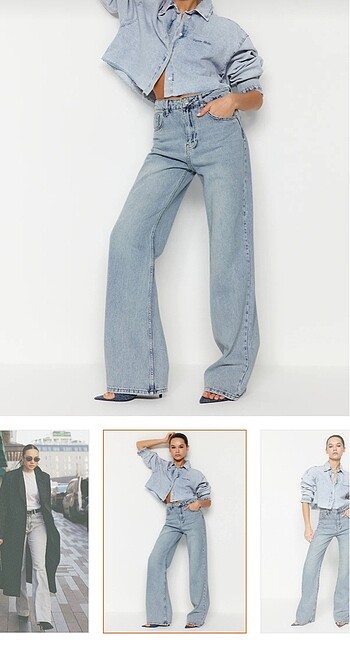 32 Beden mavi Renk Mavi yüksek bel Straight jeans