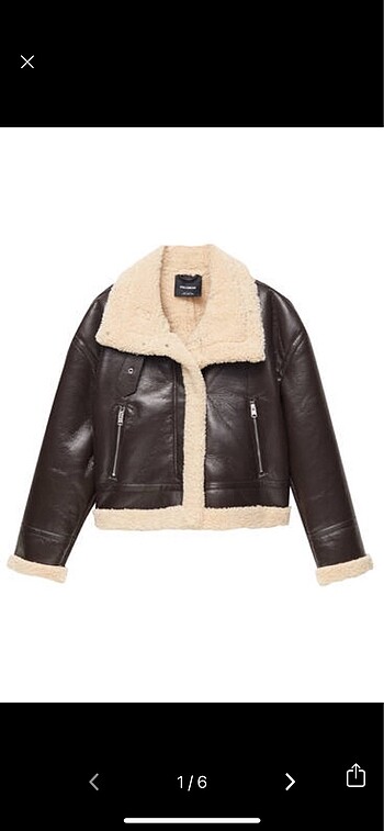 Pull&Bear Kahverengi Deri Ceket
