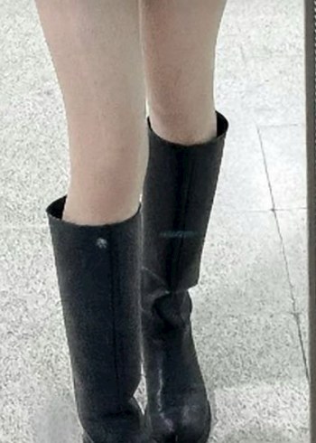 Pull and Bear Düz Uzun Çizme Kısa Topukl - Görsel 5