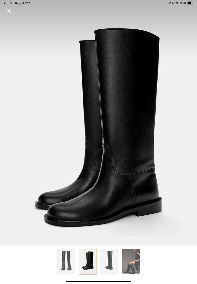 Pull and Bear Düz Uzun Çizme Kısa Topukl - Görsel 3