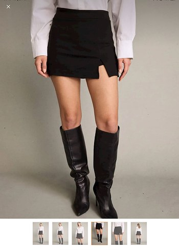 Defacto Slim Fit Yırtmaçlı Şort Etek - Görsel 2