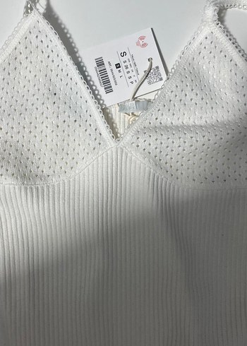 Zara beyaz askılı top bluz - Görsel 2