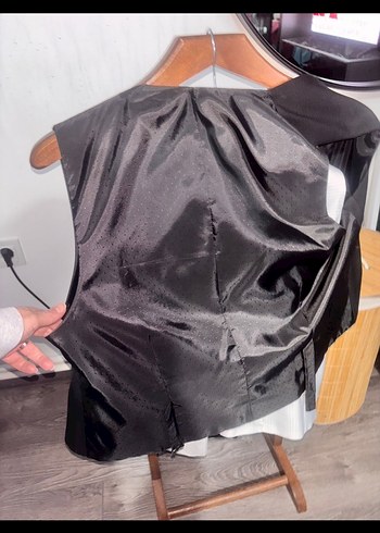 Düğmeli Siyah Erkek Yelek - Görsel 3