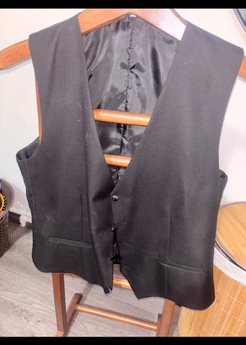 Düğmeli Siyah Erkek Yelek - Görsel 2