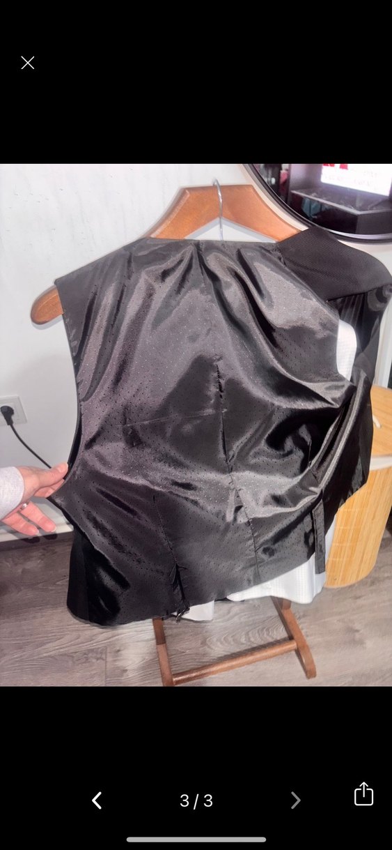 Düğmeli Siyah Erkek Yelek - Görsel 3