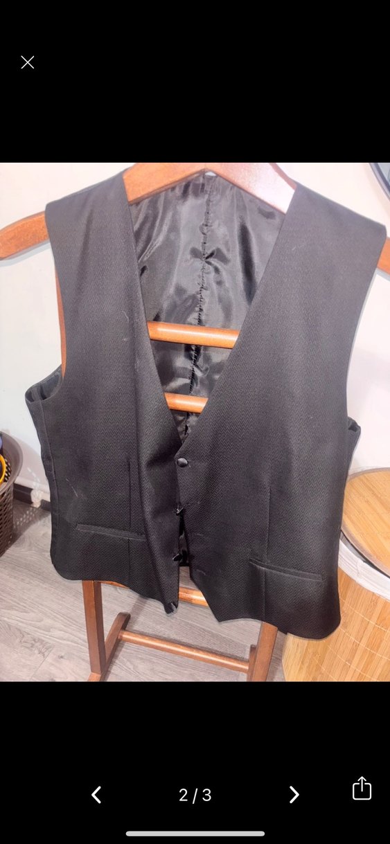 Düğmeli Siyah Erkek Yelek - Görsel 2