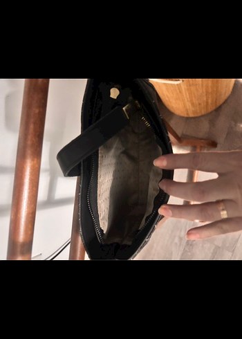 Siyah Deri Tokalı Kadın Çanta - Görsel 3