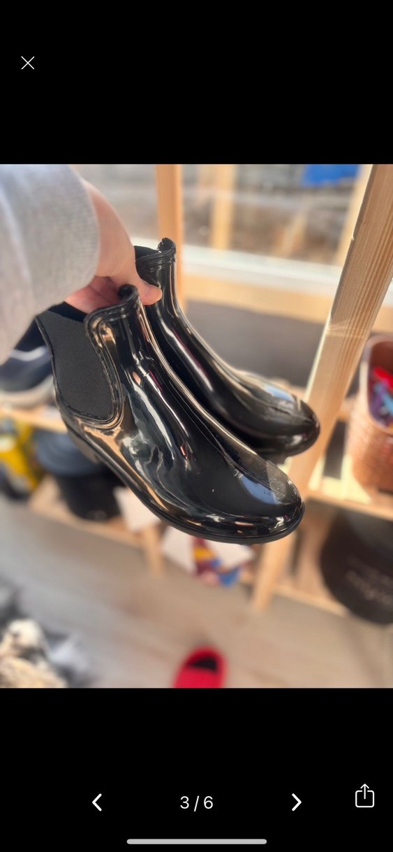 Siyah Rugan kısa yağmur botu - Görsel 2