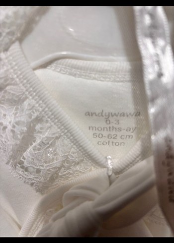 Beyaz Dantelli Uzun Kollu Bebek Kıyafet Seti - Görsel 3