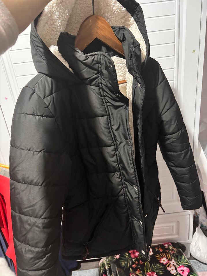 Siyah Kürklü Midi Kadın Kışlık Mont - Görsel 2