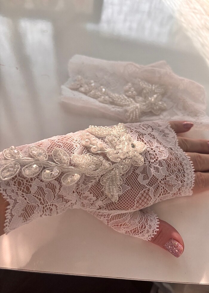 Gelin dantel eldiven - Görsel 2