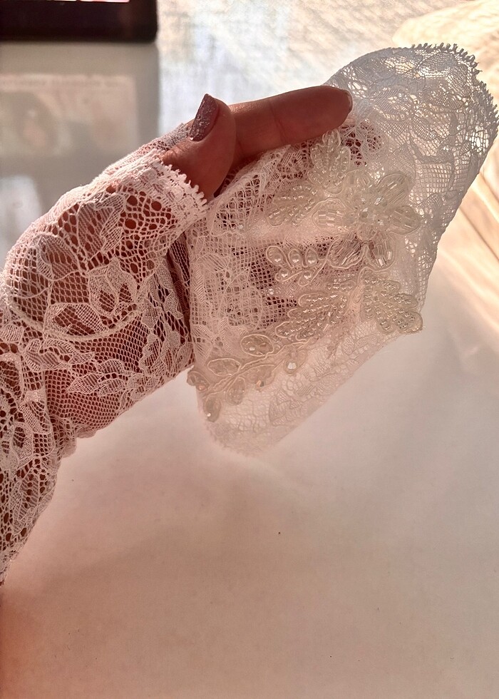 Gelin dantel eldiven - Görsel 3