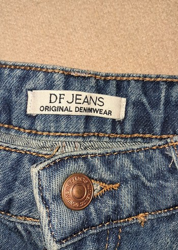 yuksrk bel mom fit Kadın Gri Mavi Normal Boy Denim Pantolon - Görsel 3