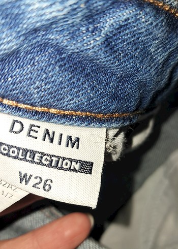 yuksrk bel mom fit Kadın Gri Mavi Normal Boy Denim Pantolon - Görsel 5