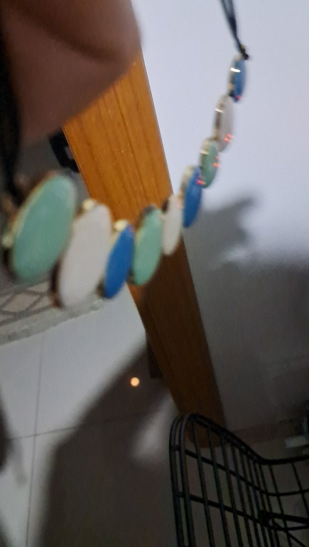 vintage Renkli Noktalı Boncuklu Midi Kolye - Görsel 4