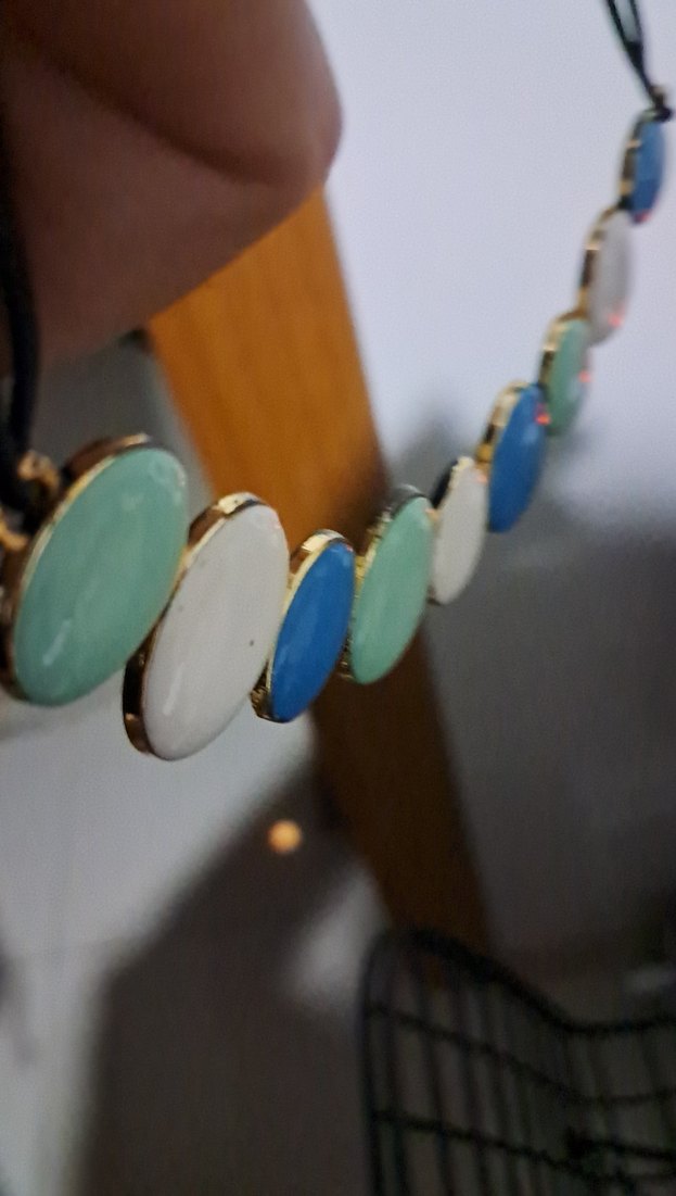 vintage Renkli Noktalı Boncuklu Midi Kolye - Görsel 5