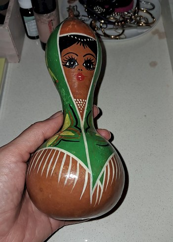 Renkli Yeşil El Yapımı su kabagindan j muzik aleti - Görsel 2