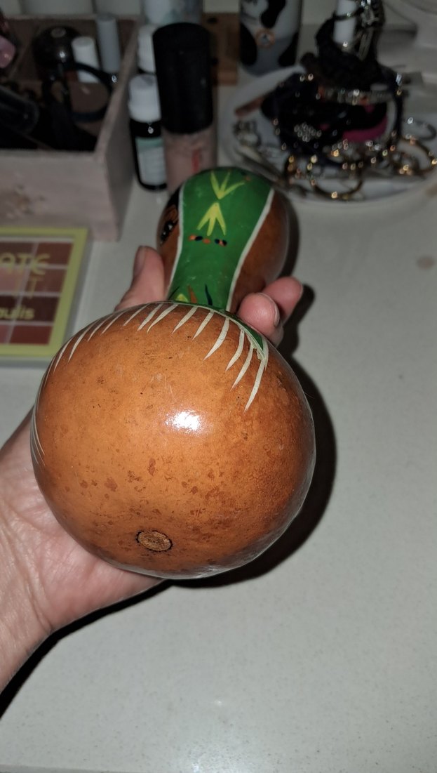 Renkli Yeşil El Yapımı su kabagindan j muzik aleti - Görsel 4