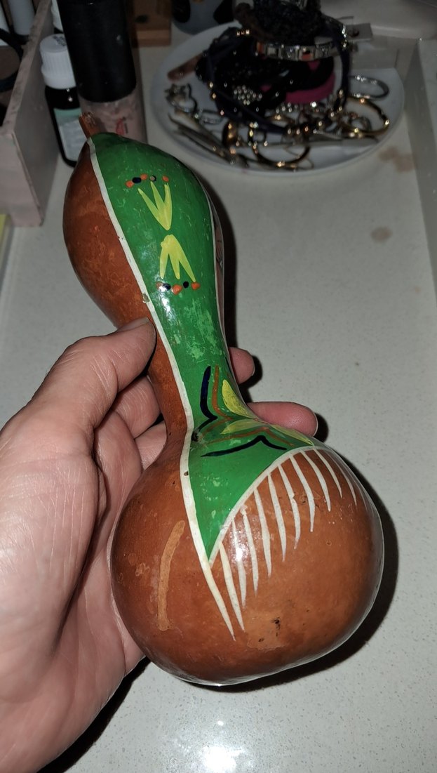 Renkli Yeşil El Yapımı su kabagindan j muzik aleti - Görsel 3