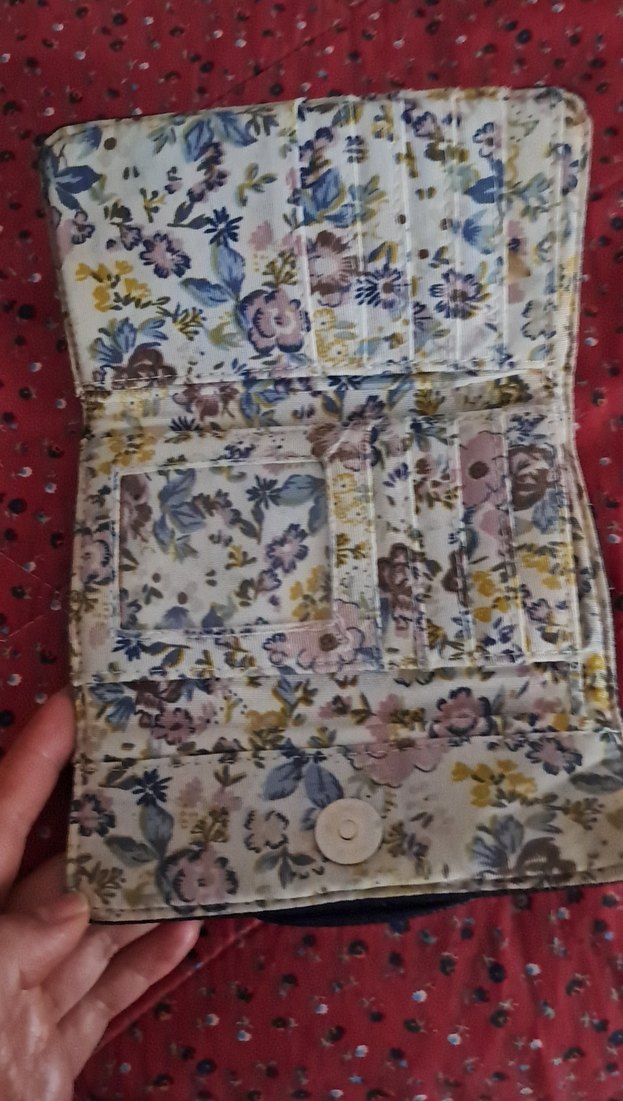 Tokalı Vintage lacivert  Deri Kadın Cüzdanı - Görsel 2