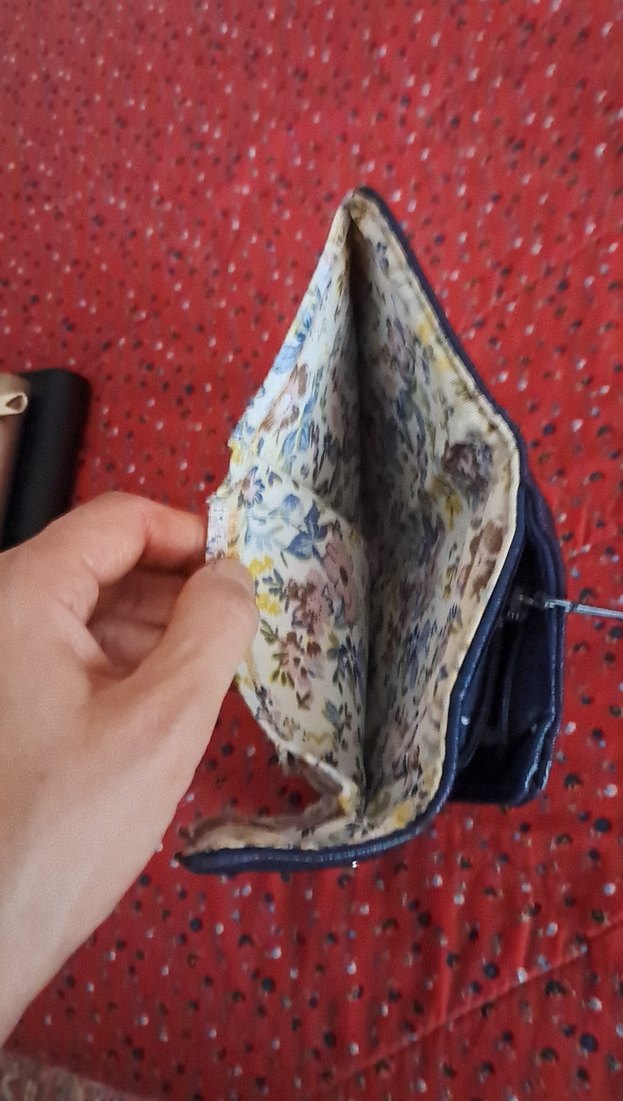 Tokalı Vintage lacivert  Deri Kadın Cüzdanı - Görsel 3